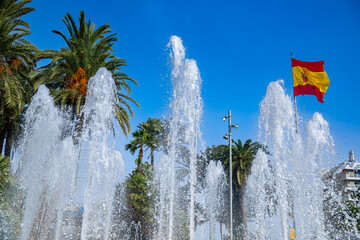 Palm Tree Boulevard in Downtown Cartagena, Spain: Coastal Walkway Near Historic Port Architecture