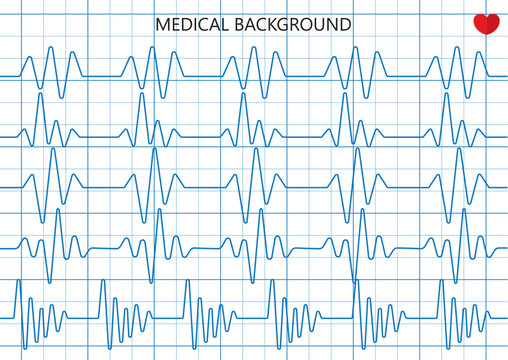 Medical background with heart rhythm vector illustration for healthcare cardiology and medical prese