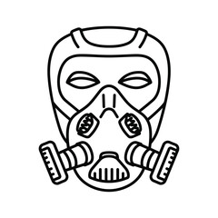 Gas mask for protection isolated on