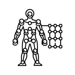 Human body motion capture system isolated on for animation