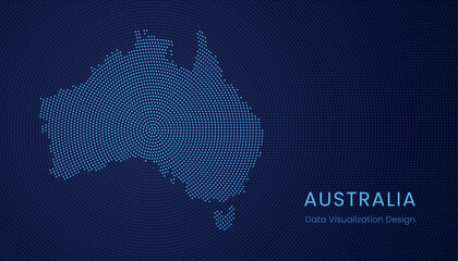 Australia dotted digital map for data visualization design © magr80