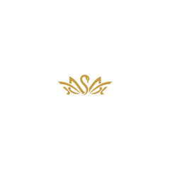 Elegant golden swan logo design on white background for versatile applications
