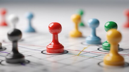 A chess board featuring a bold red pawn signifying strategy and tactics in corporate expansion planning frameworks