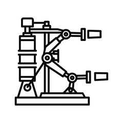 Industrial robotic arm machine isolated on