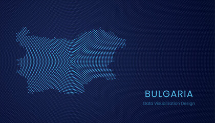 Bulgaria dotted digital map for data visualization design