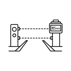 Speed gate for athletic performance testing isolated on