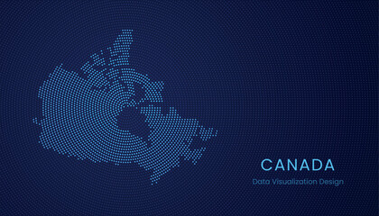 Canada dotted digital map for data visualization design