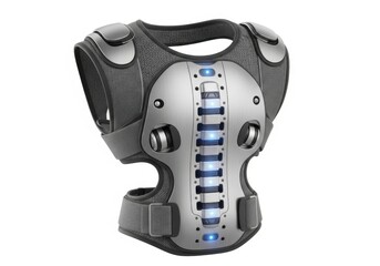 Protective motorcycle body armor vest isolated on white background