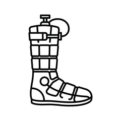 Ski boot with pump isolated on