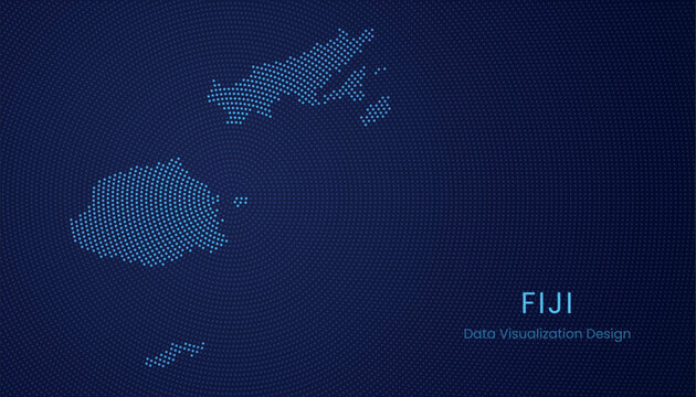 Fiji dotted digital map for data visualization design