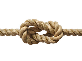 rope with knot, Hemp rope with knot on white background