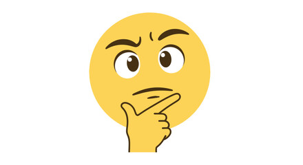 Thinking emoji flat design vector illustration
