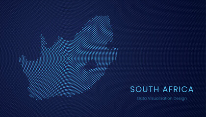 South Africa dotted digital map for data visualization design © magr80