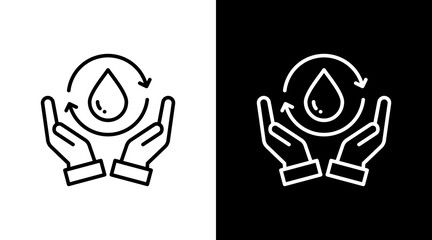 Environmental Education White Icon Set Design