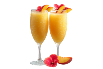 Tropical mango peach sparkling refresher isolated on transparent background