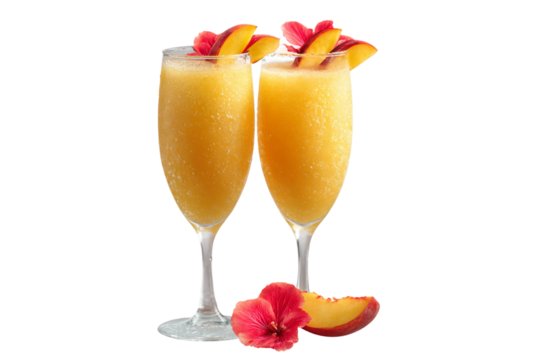Tropical mango peach sparkling refresher isolated on transparent background
