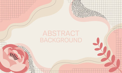 A stylish abstract background blends soft curves and floral motifs, exhibiting an elegant design that is versatile for various applications in digital art and graphic design.