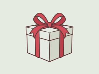 A beautifully designed gift box adorned with a red ribbon, symbolizing celebration, generosity, and the joy of giving during special occasions.