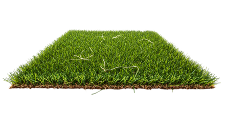 Square grass patch with soil for outdoor games sports land