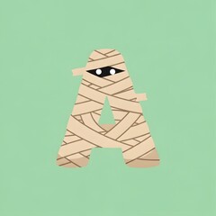 Mummy Letter A for Halloween Celebration.