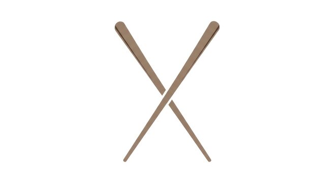 Wooden chopsticks crossed on a white background minimalist - Powered by Adobe