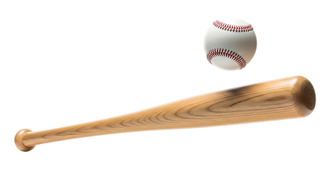 Baseball bat and baseball wooden sport equipment gear training