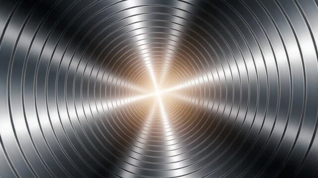 Metal Surface: Abstract concentric circles and radiant light create a mesmerizing visual experience. Evoking a sense of modernism and technological prowess. 