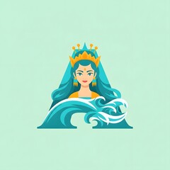 Aquarius Zodiac Sign Illustration with Water and Woman.