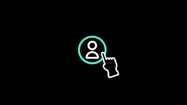 shows a profile icon selected by a cursor, symbolizing decision-making, choosing individuals, and taking deliberate action in identifying or selecting a person