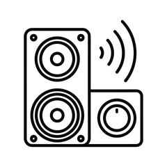 Speakers icon isolated on, audio system for listening music