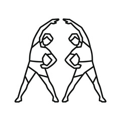 Stretching icon isolated on, fitness exercise for flexibility