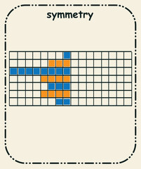 Symmetry Activity Worksheet for Kids &ndash; Mirror Drawing Educational Illustration