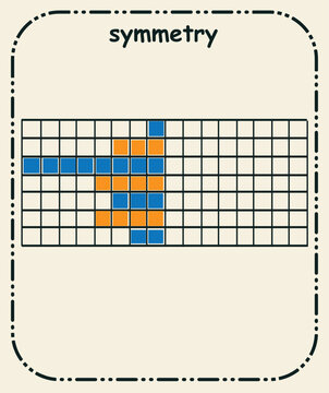 Symmetry Activity Worksheet for Kids &ndash; Mirror Drawing Educational Illustration