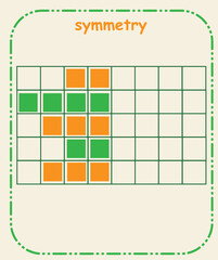 Symmetry Activity Worksheet for Kids &ndash; Mirror Drawing Educational Illustration