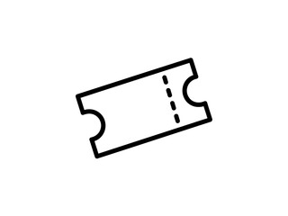 A minimalistic ticket design showcases a rectangular shape with rounded edges, ideal for event admissions, emphasizing simplicity and function in ticketing.