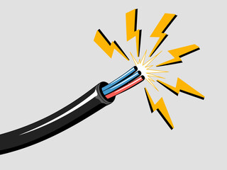 This impactful image depicts an electric cable bursting with sparks, symbolizing energy, innovation, and creativity, capturing attention with bold colors and dynamic visual elements.