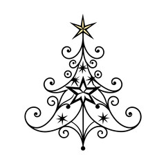 Golden Christmas Elegance on White Background