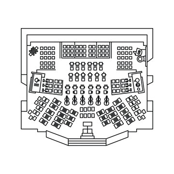 Orchestra seating chart isolated on in line art style