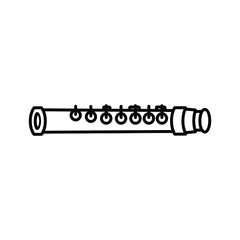 Illustration of a piccolo isolated on in outline style