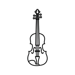 Fototapeta premium Violin line art isolated on, a stringed musical instrument