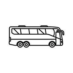 Line drawing of a tour bus isolated on