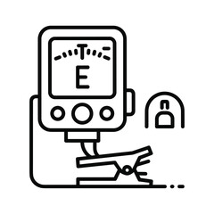 Guitar tuner icon isolated on, musical instrument tuning