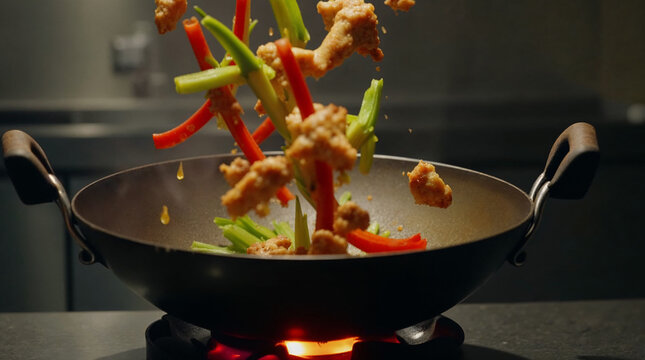 Salteado din&aacute;mico en wok con vegetales y prote&iacute;na crujiente