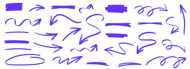 Hand-drawn arrow and underline accents with marker strokes and soft highlight marks. Sketchy brush details and bold arrow notes create dynamic underline and marker effects with highlight brush.