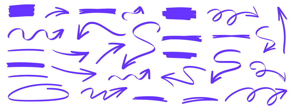 Hand-drawn arrow and underline accents with marker strokes and soft highlight marks. Sketchy brush details and bold arrow notes create dynamic underline and marker effects with highlight brush.