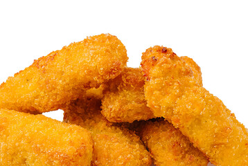 Crispy golden chicken tenders served in a delicious stack
