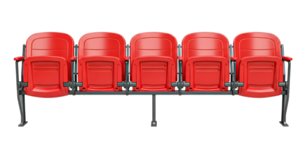 Row Red Stadium Seat Spectator Tribune