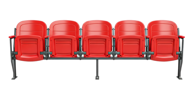 Row Red Stadium Seat Spectator Tribune