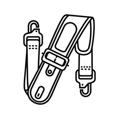 Adjustable guitar strap with buckle isolated on