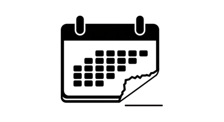 Calendar page icon illustration for appointment reminder and event schedule graphic